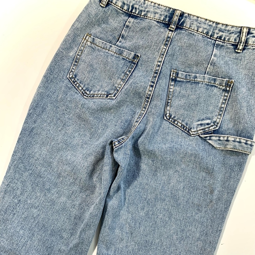 SHEIN Womens XS / S 26” Light Blue Wash Skater Girl Streetwear Wide Loose Jeans - Picture 5 of 11